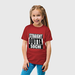 Футболка хлопковая детская Straight Outta Sochi, цвет: красный — фото 2