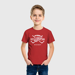 Футболка хлопковая детская Detroit Red Wings: Est.1926, цвет: красный — фото 2