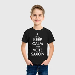 Футболка хлопковая детская Keep Calm & Vote Saxon, цвет: черный — фото 2