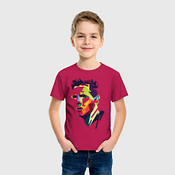 Футболка хлопковая детская Lionel Messi: fun-art, цвет: маджента — фото 2
