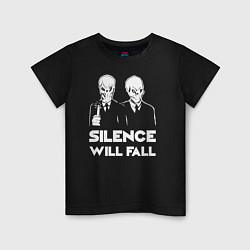 Футболка хлопковая детская The Silence will fall, цвет: черный