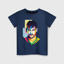 Футболка хлопковая детская Neymar: fun-art, цвет: тёмно-синий
