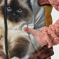 Детский жилет Котик в листьях, цвет: 3D-красный — фото 2