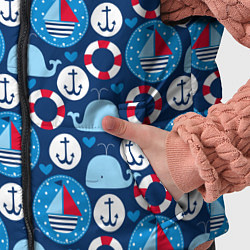 Детский жилет Киты и яхты, цвет: 3D-черный — фото 2