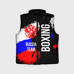 Детский жилет Boxing Russia Team и герб РФ, цвет: 3D-черный