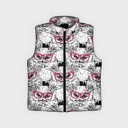 Детский жилет Совы в очках, цвет: 3D-светло-серый