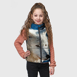 Детский жилет Волк на черном фоне, цвет: 3D-светло-серый — фото 2