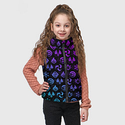 Детский жилет GENSHIN IMPACT NEON, цвет: 3D-светло-серый — фото 2