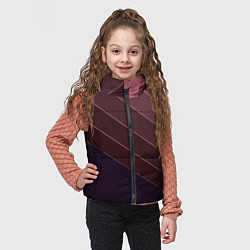 Детский жилет Коричнево-фиолетовый узор, цвет: 3D-черный — фото 2
