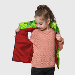 Детский жилет Ярко-зеленый абстрактный узор, цвет: 3D-красный — фото 2