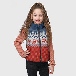 Детский жилет ВЯЗАНЫЙ УЗОР С ОЛЕНЯМИ, цвет: 3D-светло-серый — фото 2