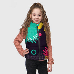 Детский жилет АБСТРАКТНАЯ ЦВЕТНАЯ ЗАЛИВКА, цвет: 3D-черный — фото 2