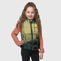 Детский жилет УЗОР ИЗ ПРЯМОУГОЛЬНИКОВ БЕЖЕВО-КОРИЧНЕВЫЙ, цвет: 3D-красный — фото 2
