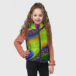 Детский жилет Кислотный фрактал Абстракция, цвет: 3D-черный — фото 2