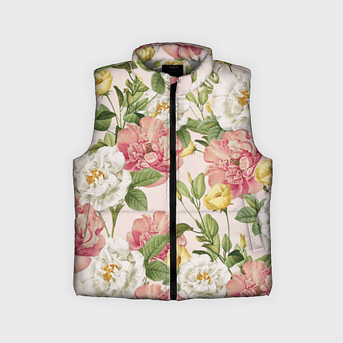 Детский жилет Цветы Английские Розы / 3D-Светло-серый – фото 1