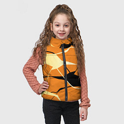 Детский жилет Абстрактные полосы на оранжевом фоне, цвет: 3D-красный — фото 2