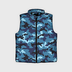 Детский жилет Камуфляж Тёмно-Синий Camouflage Dark-Blue, цвет: 3D-черный