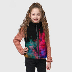 Детский жилет Брызги сухих красок, цвет: 3D-черный — фото 2
