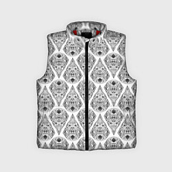 Детский жилет Черно-белый геометрический узор Арт деко, цвет: 3D-красный