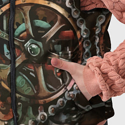 Детский жилет Механистическая композиция с шестерёнками и цепью, цвет: 3D-черный — фото 2