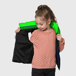 Детский жилет Green Lace Зеленое кружево на темном синем фоне, цвет: 3D-черный — фото 2