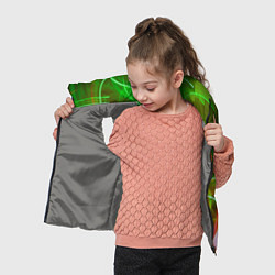 Детский жилет Неоновые линии и фонари - Зелёный, цвет: 3D-светло-серый — фото 2