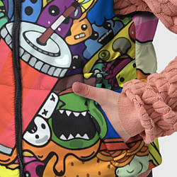 Детский жилет Fast food pattern Pop art Fashion trend, цвет: 3D-светло-серый — фото 2
