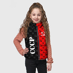 Детский жилет Ссср - серп и молот - паттерн, цвет: 3D-черный — фото 2