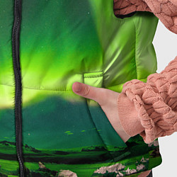 Детский жилет Абстрактное полярное сияние - Зелёный, цвет: 3D-черный — фото 2