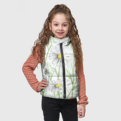 Детский жилет Скетч Ромашки, цвет: 3D-светло-серый — фото 2