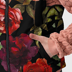 Детский жилет Цветы Нарисованные Розы На Чёрном Фоне, цвет: 3D-красный — фото 2