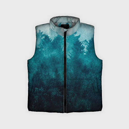 Детский жилет Темный хвойный лес / 3D-Светло-серый – фото 1