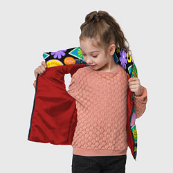Детский жилет Летние наклейки pop-art паттерн, цвет: 3D-красный — фото 2