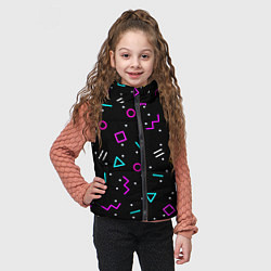 Детский жилет Colored neon geometric shapes, цвет: 3D-светло-серый — фото 2