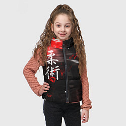 Детский жилет Джиу-Джитсу : Глитч красный, цвет: 3D-черный — фото 2