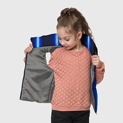 Детский жилет Неоновое синее свечение, цвет: 3D-светло-серый — фото 2