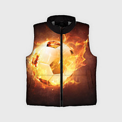 Детский жилет Футбольный мяч огонь, цвет: 3D-светло-серый