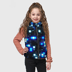 Детский жилет Неоновые светящиеся квадраты, цвет: 3D-черный — фото 2