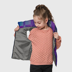 Детский жилет Геометрические объёмные фиолетовые кубы, цвет: 3D-светло-серый — фото 2