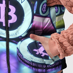 Детский жилет Неоновый светящийся биткоин, цвет: 3D-черный — фото 2
