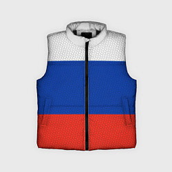 Детский жилет Триколор - флаг России плетёный, цвет: 3D-черный