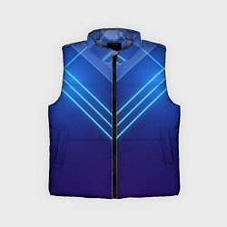 Детский жилет Глубокий синий с неоновыми полосами, цвет: 3D-светло-серый