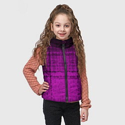 Детский жилет Абстрактный мозаичный черно - пурпурный узор, цвет: 3D-черный — фото 2