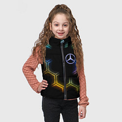 Детский жилет Mercedes - neon pattern, цвет: 3D-черный — фото 2