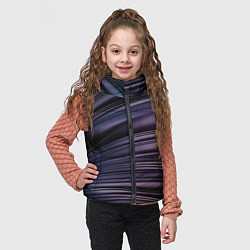 Детский жилет Волнообразные фиолетовые паттерны, цвет: 3D-черный — фото 2