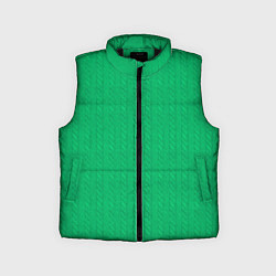Детский жилет Зеленый вязаный свитер, цвет: 3D-черный
