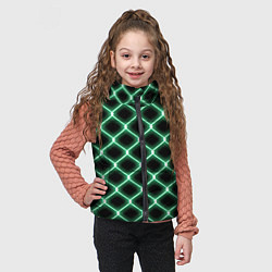 Детский жилет Зелёная неоновая сетка, цвет: 3D-черный — фото 2