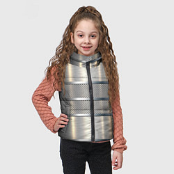 Детский жилет Металлические полосы - текстура алюминия, цвет: 3D-черный — фото 2
