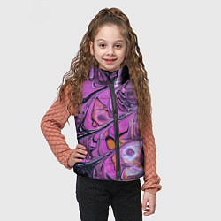 Детский жилет Фиолетовые краски и камни, цвет: 3D-красный — фото 2