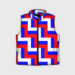 Детский жилет Плетение триколор, цвет: 3D-светло-серый